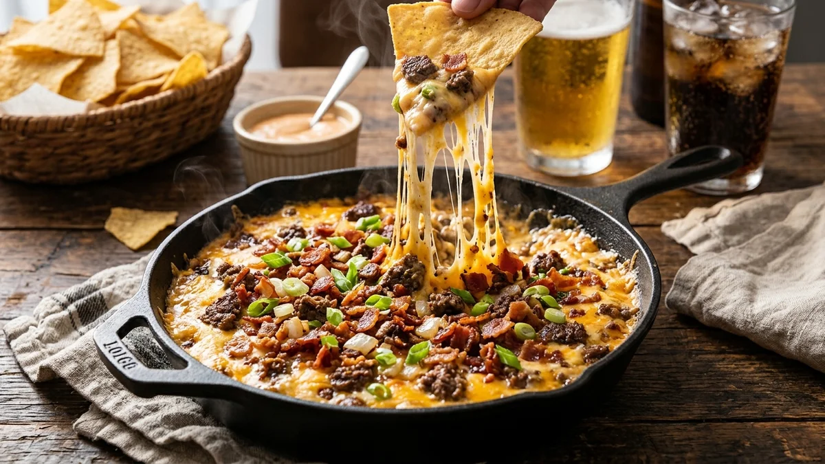 Loaded White Castle Craver Cheeseburger Dip (Game Day Party Bake)